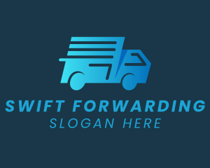 Blue Delivery Van  logo design