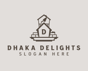 House Brick Construction logo design