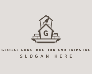 House Brick Construction logo design