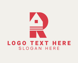 Residential - Window House Letter R logo design
