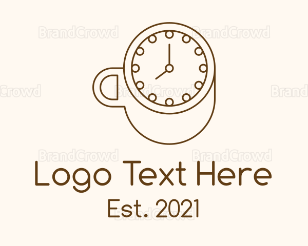 Brown Clock Coffee Logo