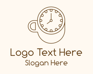 Brown Clock Coffee Logo