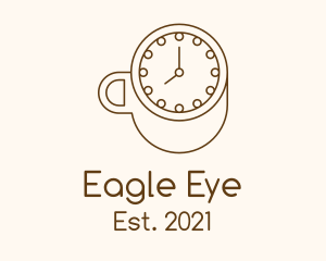 Brown Clock Coffee logo design