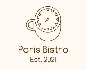 Brown Clock Coffee logo design