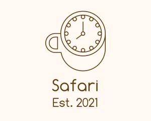 Diner - Brown Clock Coffee logo design