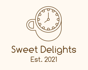 Watchmaker - Brown Clock Coffee logo design