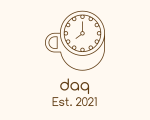 Countdown - Brown Clock Coffee logo design