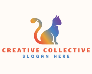 Gradient Rainbow Cat logo design