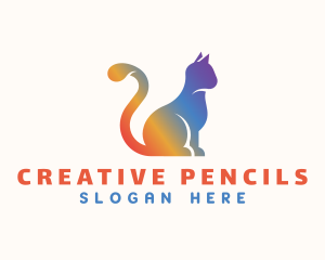 Gradient Rainbow Cat logo design