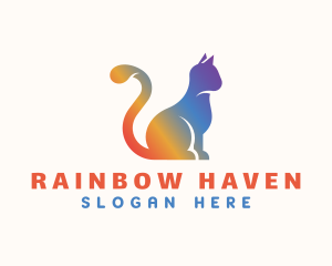 Gradient Rainbow Cat logo design