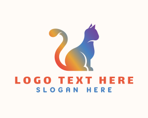 Company - Gradient Rainbow Cat logo design