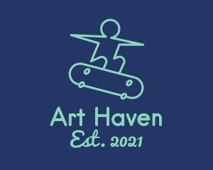 Skateboarding Line Art logo design