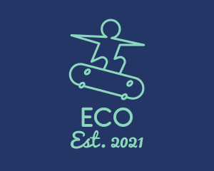 Sporting Event - Skateboarding Line Art logo design
