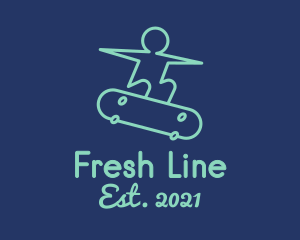 Skateboarding Line Art logo design