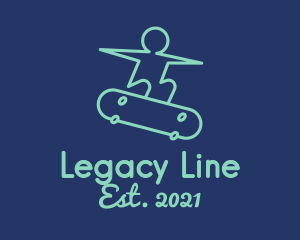 Skateboarding Line Art logo design