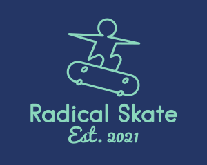 Skateboard - Skateboarding Line Art logo design