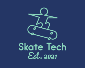 Skateboarding Line Art logo design