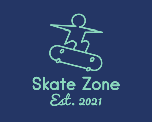 Skateboarding Line Art logo design