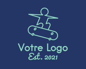 Competition - Skateboarding Line Art logo design