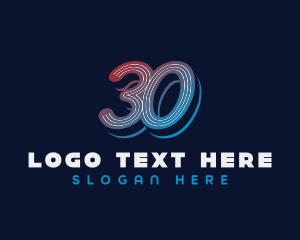 Number 20 - Groovy Number 30 logo design