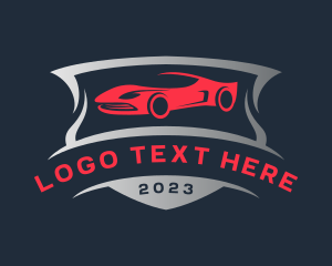 Car - Sports Car Racing Shield logo design