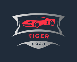 Sports Car - Sports Car Racing Shield logo design