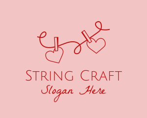 String - Heart String Valentine logo design