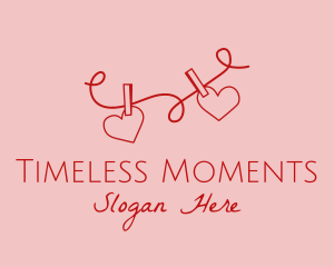 Memories - Heart String Valentine logo design