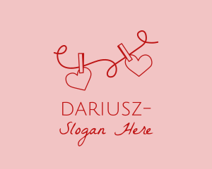 String - Heart String Valentine logo design