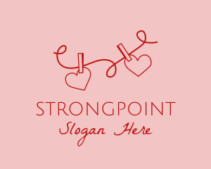 Lovely - Heart String Valentine logo design