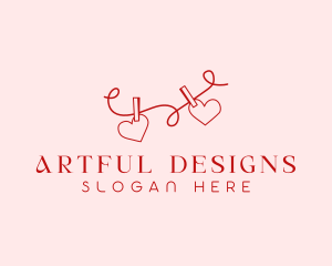 Heart String Valentine logo design