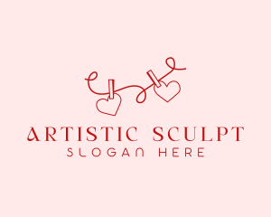 Heart String Valentine logo design