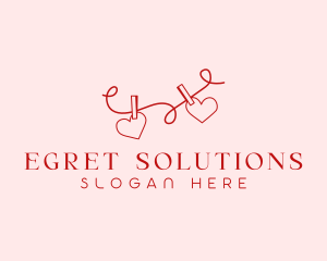 Heart String Valentine logo design