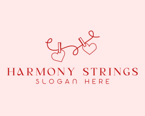 Heart String Valentine logo design