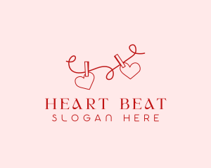 Heart String Valentine logo design