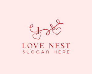 Heart String Valentine logo design