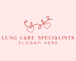 Heart String Valentine logo design