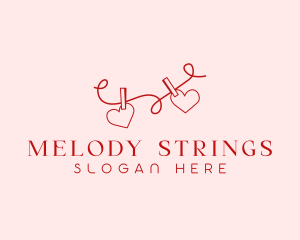 Heart String Valentine logo design