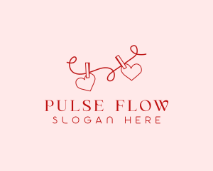 Heart String Valentine logo design