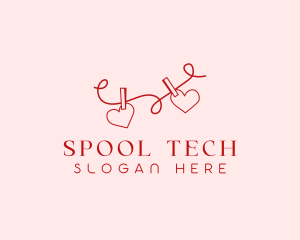 Heart String Valentine logo design