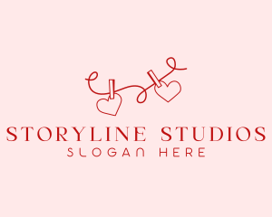 Heart String Valentine logo design