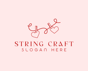 Heart String Valentine logo design