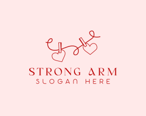 Heart String Valentine logo design