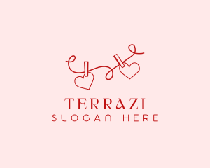 Heart String Valentine logo design