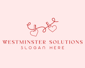 Heart String Valentine logo design