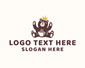 Bowl - Bear King Noodle logo design