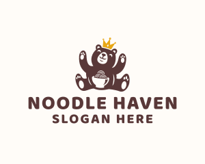 Noodle - Bear King Noodle logo design