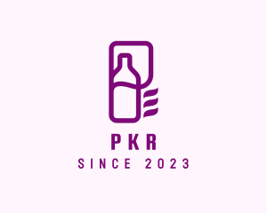 Letter P Wine Bottle logo design