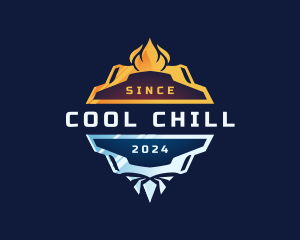 Refrigerator - Fire Ice Temperature logo design