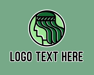 Hairstyling - Organic Green Lady logo design